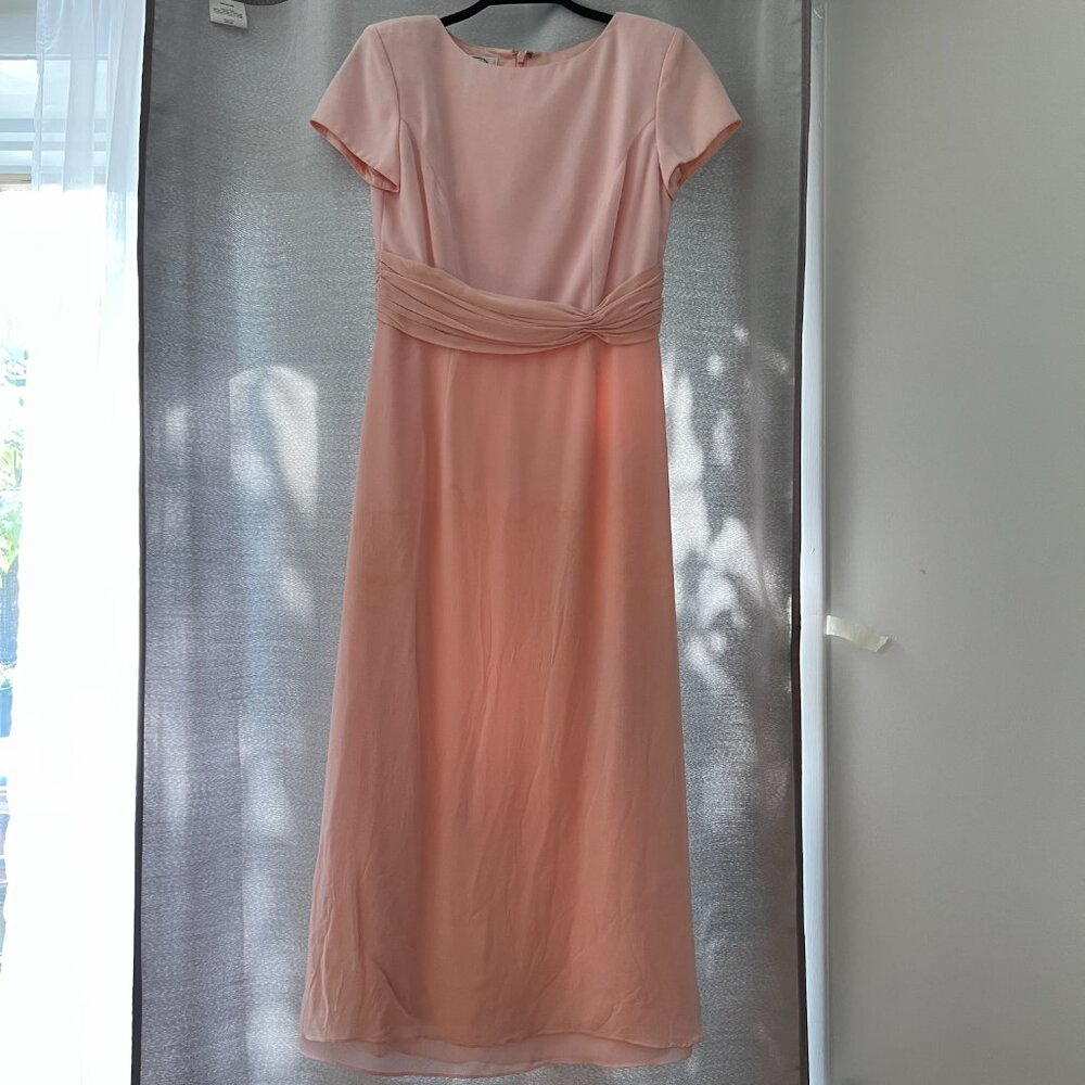 Talbots Petite Women Peachy Short Sleeve Midi Dress, Size 2